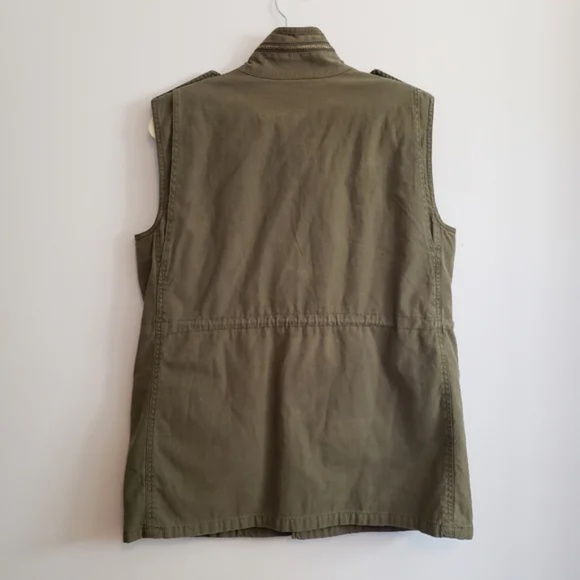 Zara Olive Green Vest Military Size S - Picture 3 of 10